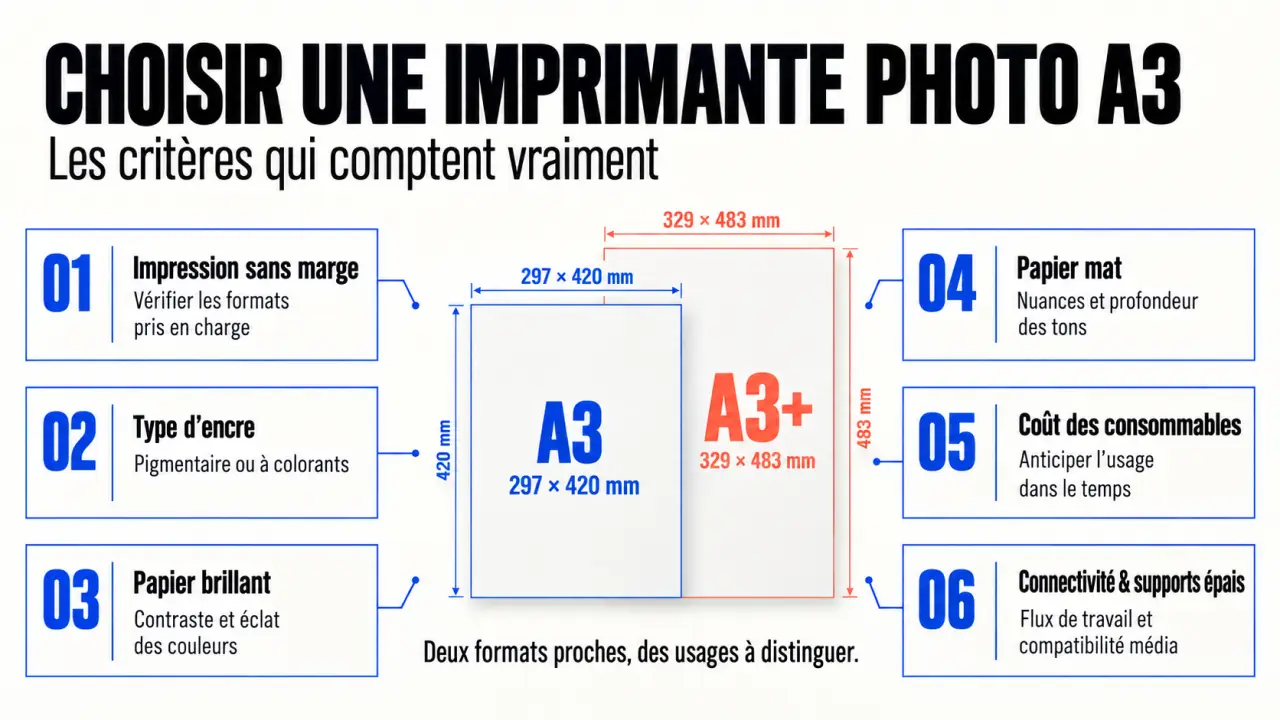 Imprimantes A3 photo : comparaison des formats et critères de choix