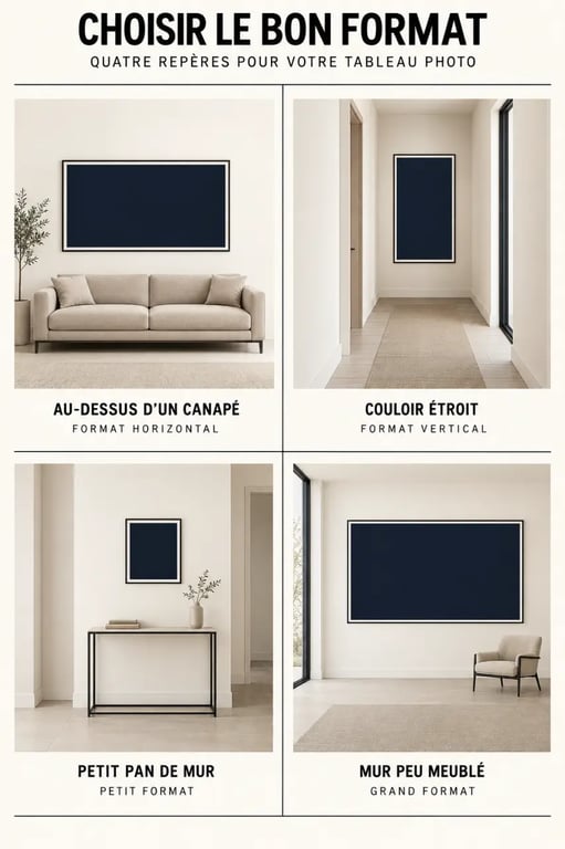 Formats et emplacements adaptés pour un tableau photographie