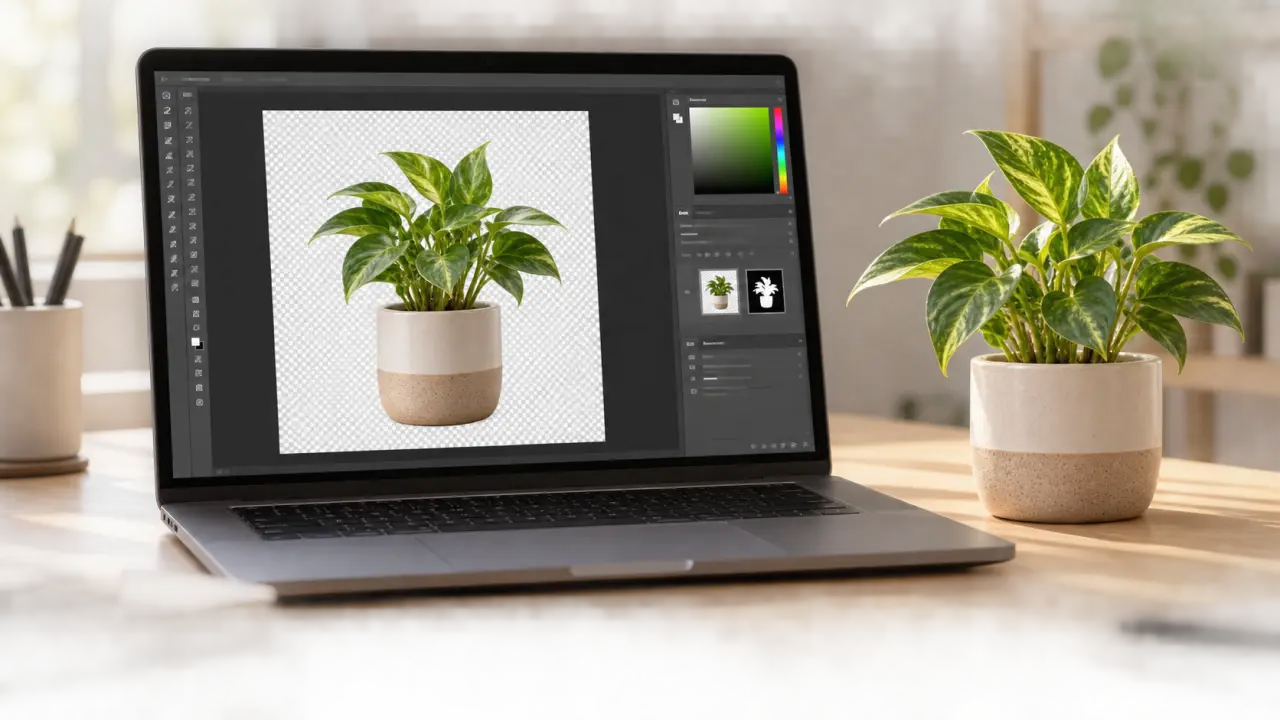 Détourer une image dans Photoshop sans halo : sélection, masque et export PNG