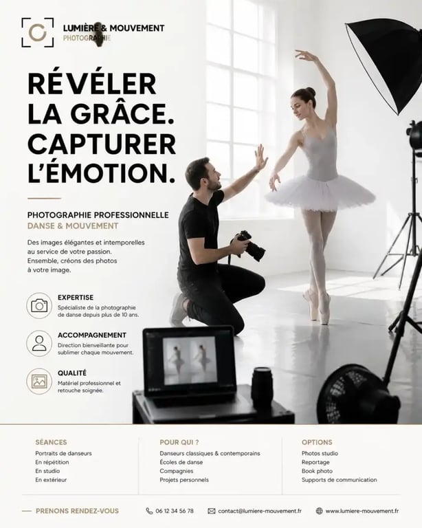 Séance photo avec un photographe spécialisé en danse classique