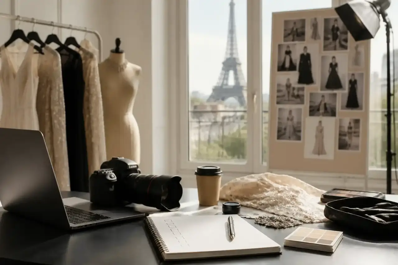 Photographie haute couture en noir et blanc avec contrastes dramatiques